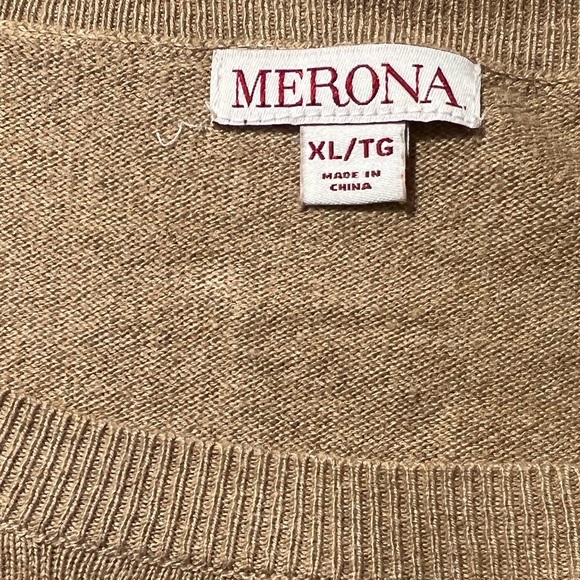 Merona Tan Embellished Rhinestone Crewneck Sweater size XL - Picture 6 of 11